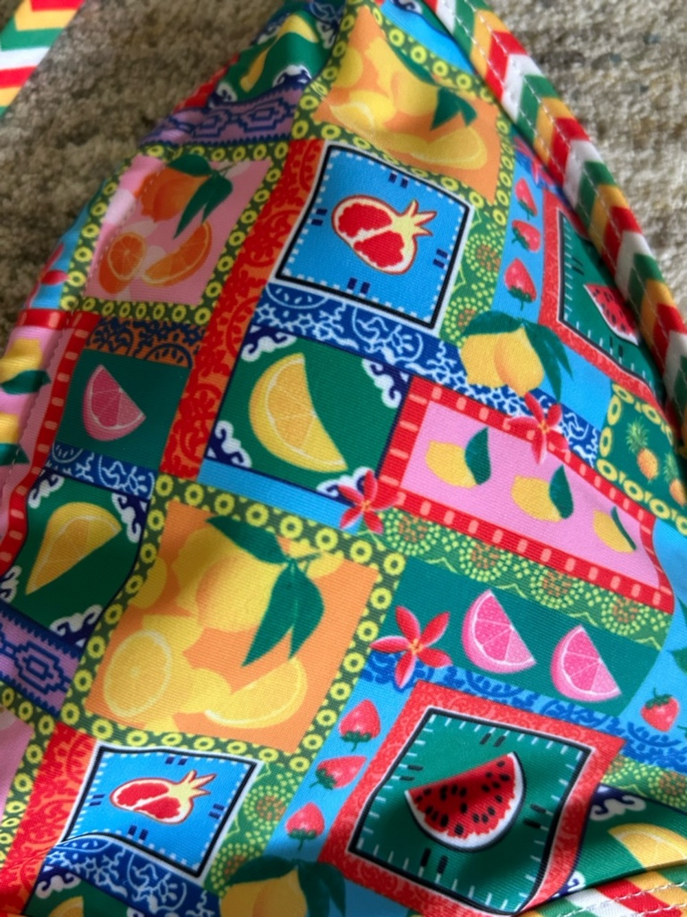 NWOT Fruit Print Triangle Bikini Set Size Large - Picture 5 of 11